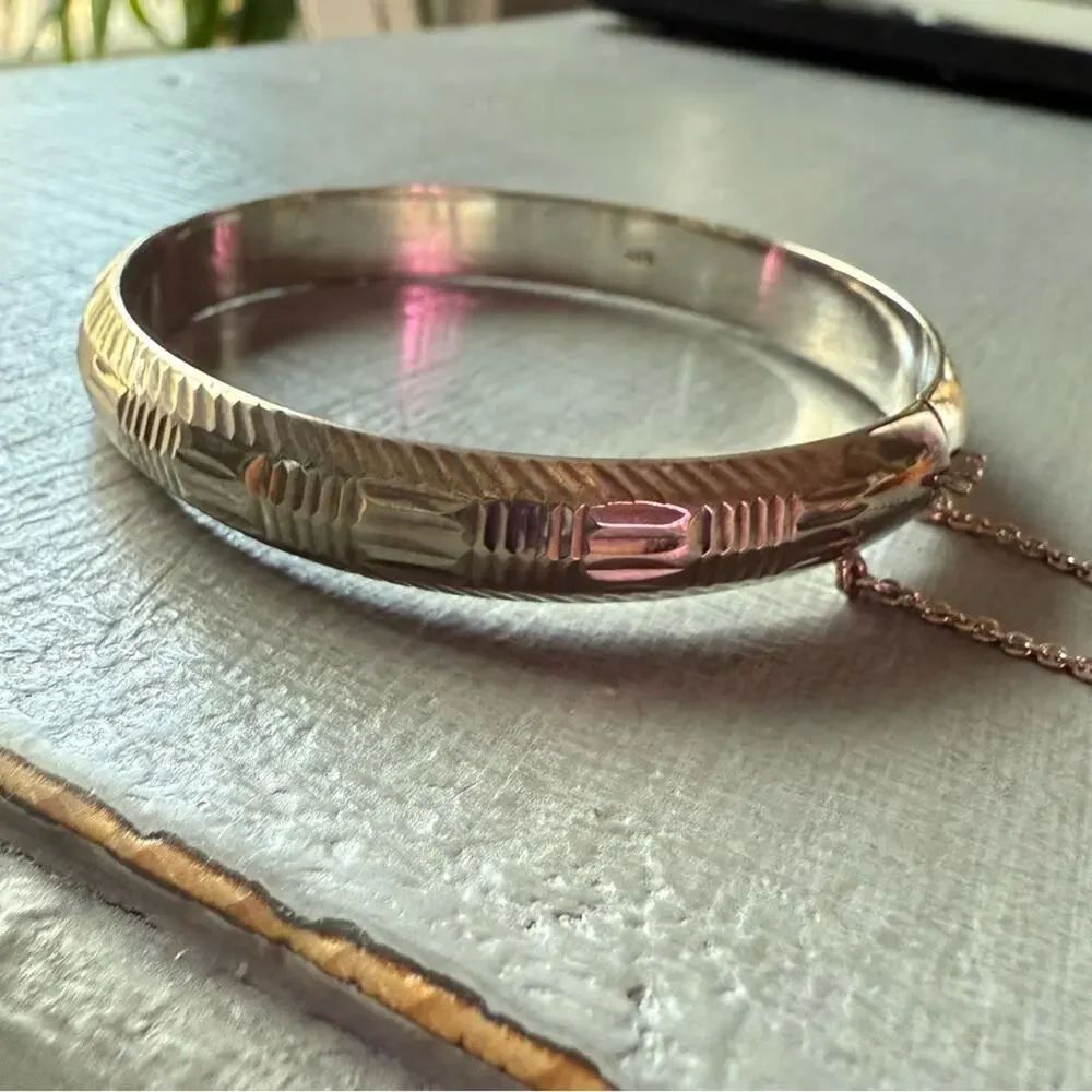 925 Sterling Silver Bangle Bracelet VINTAGE